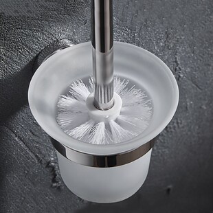 厕所马桶刷底座配件卫生间沥水马桶杯放马桶刷的磨砂杯镂空玻璃杯