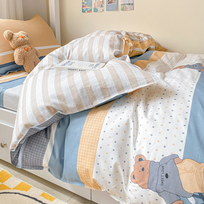 纯棉大学生宿舍床上三件套上下铺寝室床品全棉床单被套被子全套装