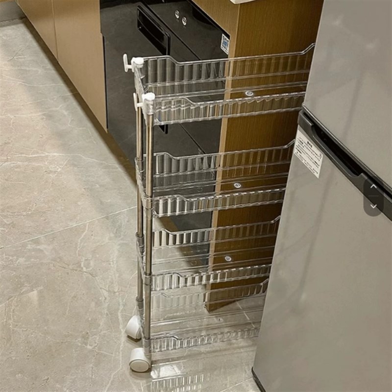 夹缝置物架多层收纳架卫生间厕所门后化妆品桌面透明多功能可移动