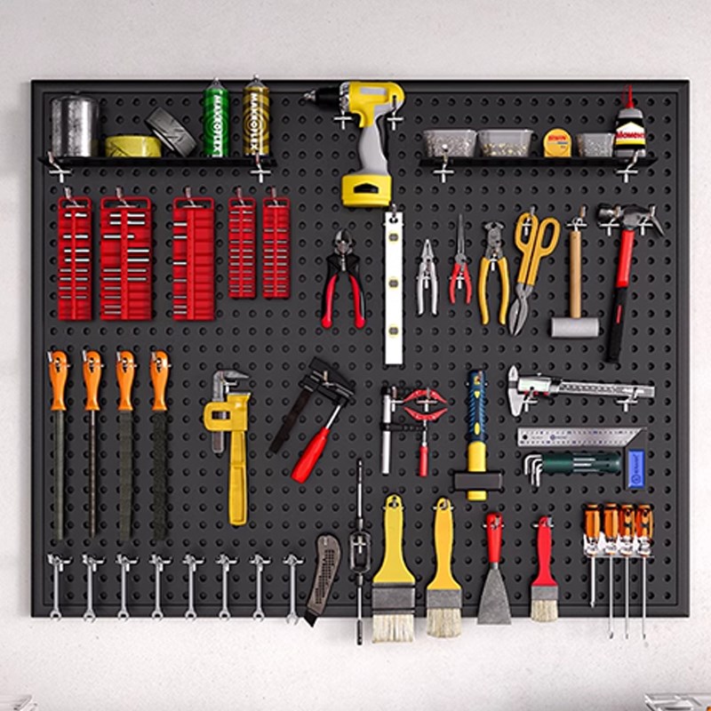 工具墙洞洞板万能挂板五金收纳整理架不锈钢冲孔板墙上置物架
