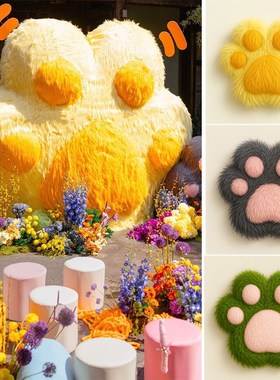 毛绒猫爪模型摆件装饰打卡景区网红置景婚礼派对商场陈列橱窗装饰