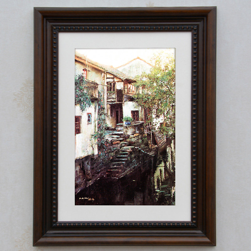 实木画框外框装裱挂墙创意16 20 24 36寸美式复古大尺寸定制相框