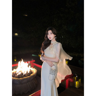 刘智贤【爱神】清冷感无袖连衣裙高级感精致优雅蕾丝礼服长裙夏装