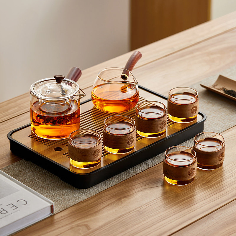 玻璃茶具套装茶壶茶杯整套家用办公泡茶器新款耐热侧把壶功夫茶具