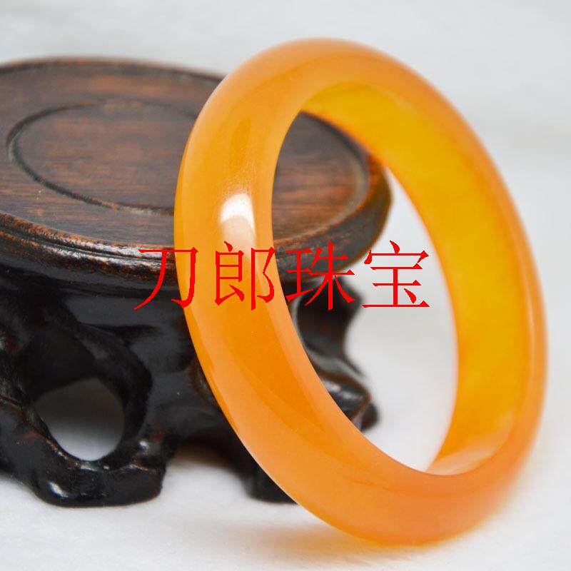 老矿云南龙陵级精选黄龙玉手镯冰种鸡油黄黄龙玉水草花玉手镯送礼