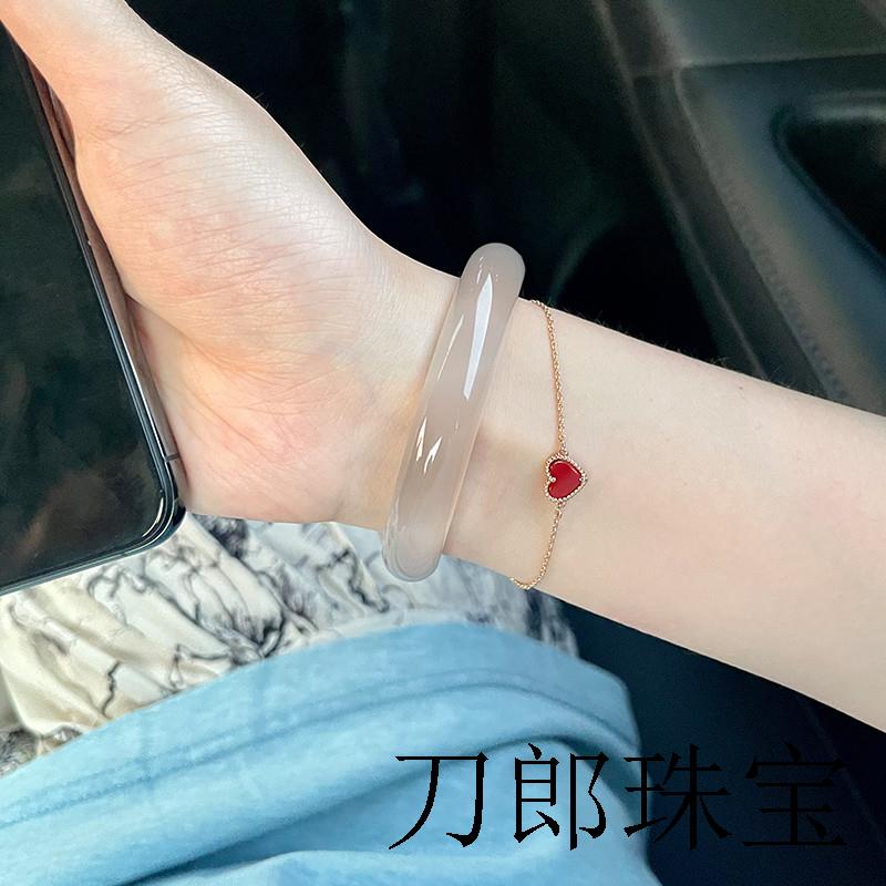 高冰白月光荔枝冻玛瑙手镯女款香