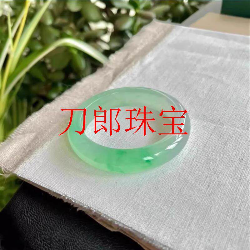 缅甸冰种翡翠色甜绿玉手镯贵妃飘花满阳绿玻璃种冰透女款正圈玉镯