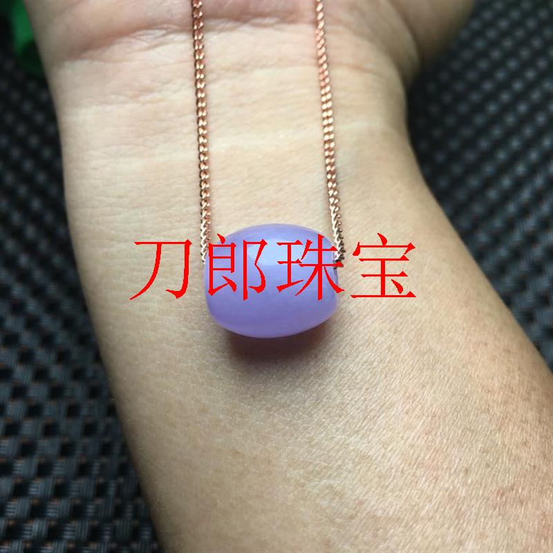 缅甸翡翠色紫罗兰路路通吊坠老坑料冰糯种深紫色转运桶珠锁骨项链