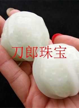 新疆和田玉白玉核桃手把件羊脂级白玉把件手溜球手玩件女款玉把件