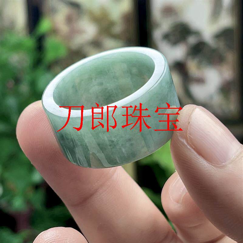 翡翠色老矿精选糯种玉石扳指环射箭男女款蓝水满绿大拇指文玩饰品