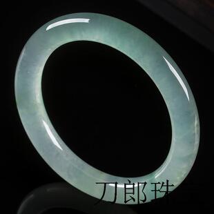 冰种圆条翡翠手镯小细条圆条玉石手镯女叮当镯玉镯玉手镯女款少女