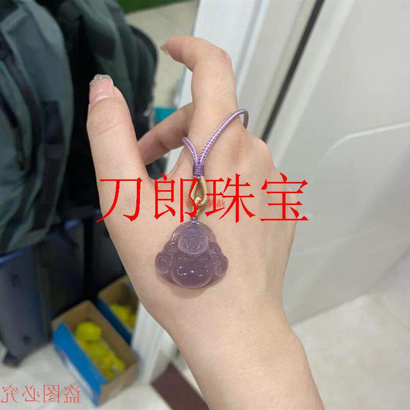 高端缅甸老坑高冰马料帝王紫佛公玉髓紫气东来时尚吊坠女款送妈妈
