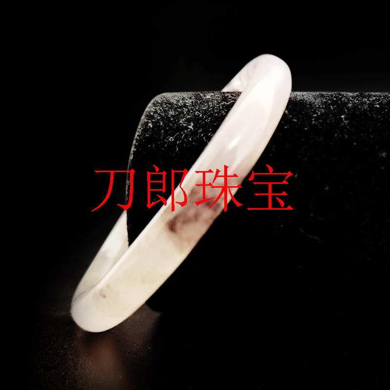 新疆精品金丝玉紫罗兰圆条手镯玉石手镯少女款叮当镯细圆条玉镯子