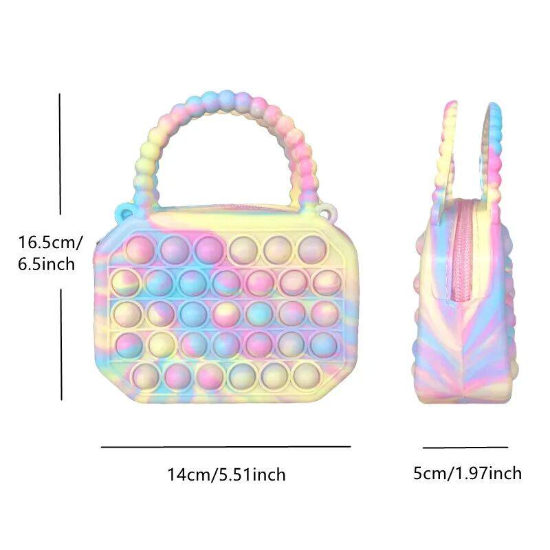 POP PURSE SILICONE SENSORY PUSH POP BUBBLE BAG CROSSBODY BAG