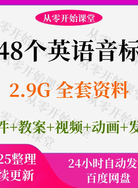 英语音标课件PPT教学视频讲解48个国际音标教案讲义教程课e