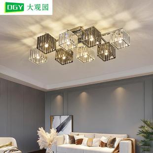 客厅吸顶灯高级轻奢水晶灯具现代简约卧室家用客厅大灯主灯