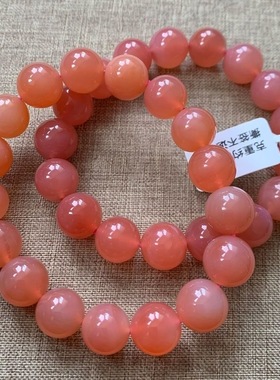 天然粉盐源手链粉红玛瑙糖果色手串糖果玛瑙水晶饰品礼物女