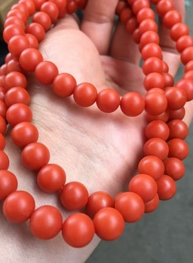 天然南红玛瑙手串佛珠多圈满肉本命年手链108颗卡10m