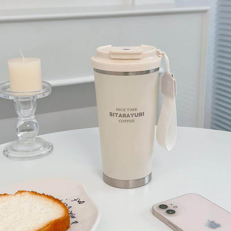 新款咖啡杯女高颜值随行吸管不锈钢大容量保温保冰办公室便携水杯