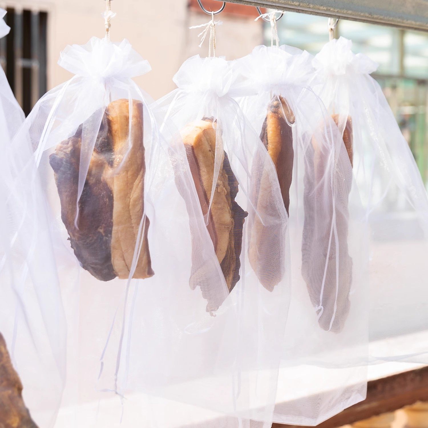 防虫挂肉袋晒腊肉网纱网袋腊板鸭火腿鱼干腊肠防苍蝇干货晒晾神器