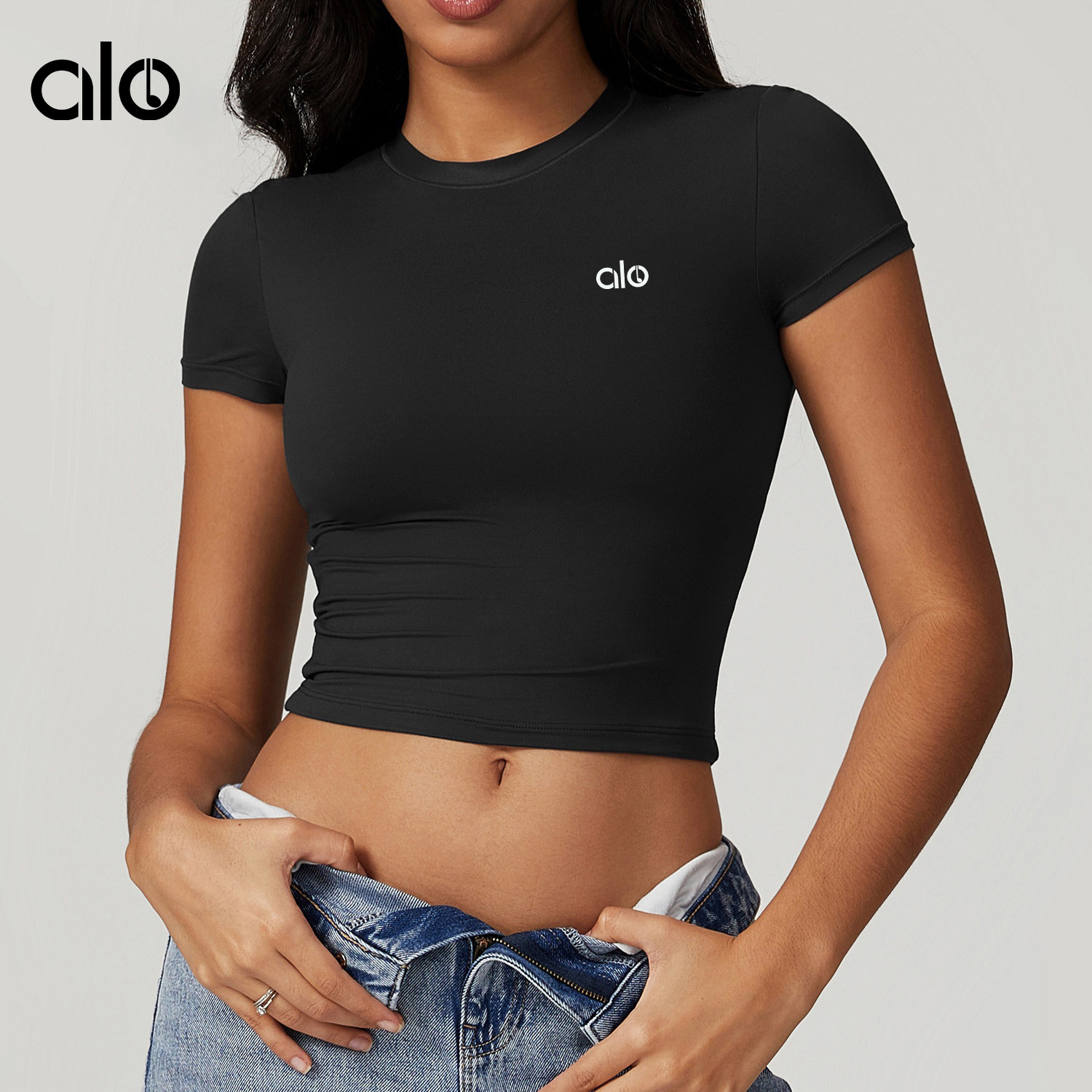 ALONSEM速干短袖露脐瑜伽T恤女