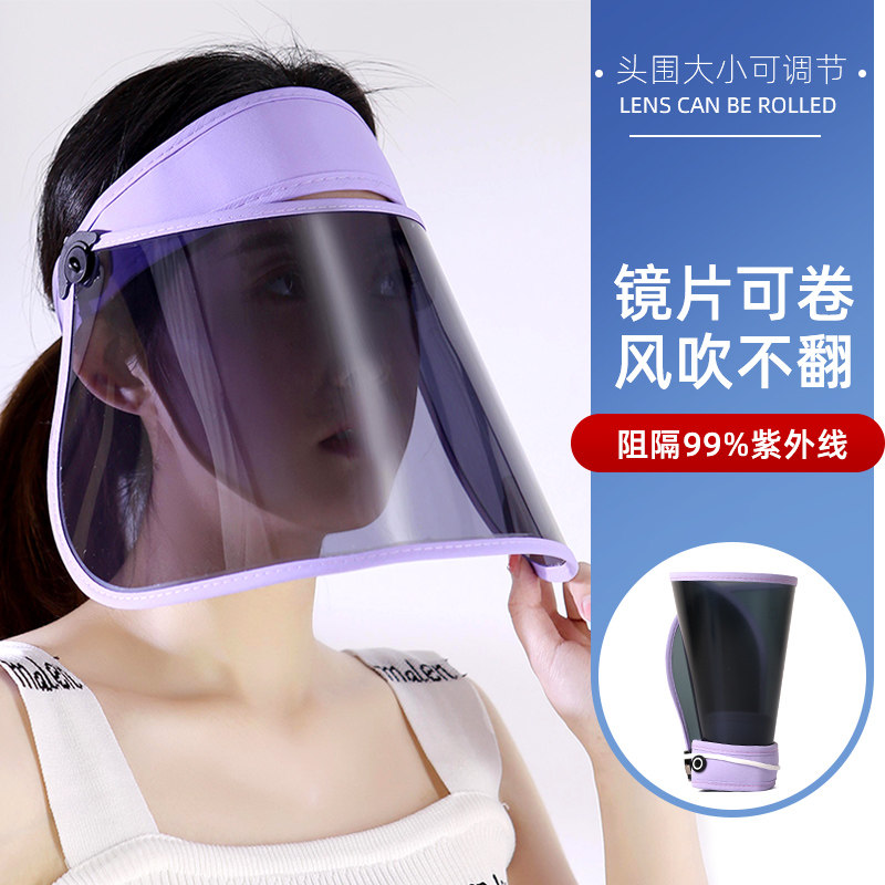 防晒帽子夏季新款防紫外线女款医美帽户外骑车遮阳面罩电动车帽子