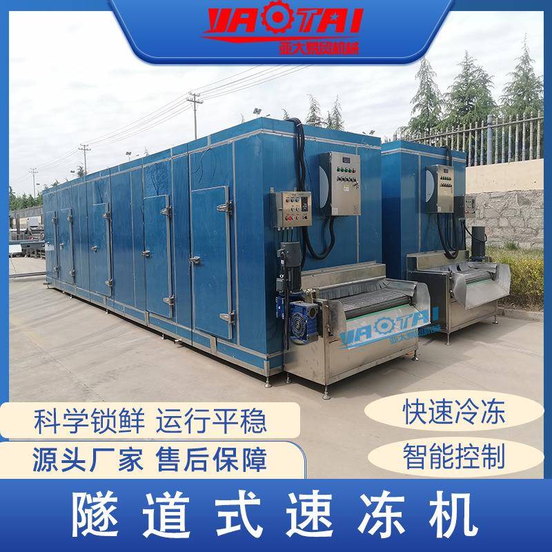 低温快速冷冻海鲜设备亚太水饺速冻机隧道式网带肉制品工厂速冻