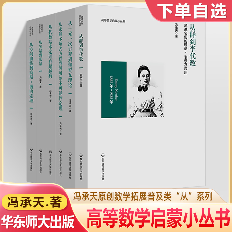 高等数学启蒙小丛书一元一次方程伽罗瓦理论求解多项式方程从群到李代数矢量张空间曲线高斯阿贝尔从代数基本定理大学科普读物学术
