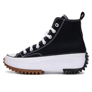 Converse匡威黑白帆布鞋女鞋夏季新款厚底高帮板鞋男鞋166800