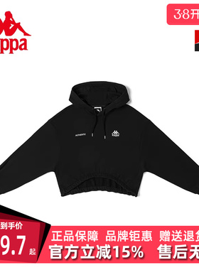 Kappa卡帕春季新款落肩运动卫衣休闲针织短款外套K0D22MT04