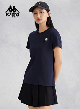 kappa卡帕女装夏季新款复古修身短袖休闲运动T恤K0E62TD21