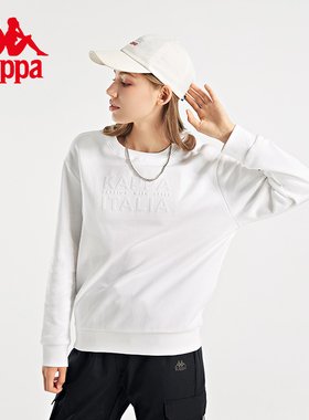 Kappa卡帕女装冬季新款舒适加绒保暖运动休闲圆领卫衣K0B82WT01