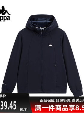 Kappa卡帕女装2025冬季新款复古百搭纯棉针织连帽外套K0F82MK46