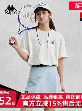 Kappa卡帕男装女装夏新款运动休闲圆领印花半袖T恤K0DX2TD22P