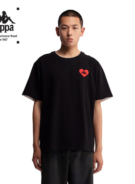 Kappa卡帕运动时装系列情侣男女撞色拼接休闲短袖T恤K0BY2TD62G