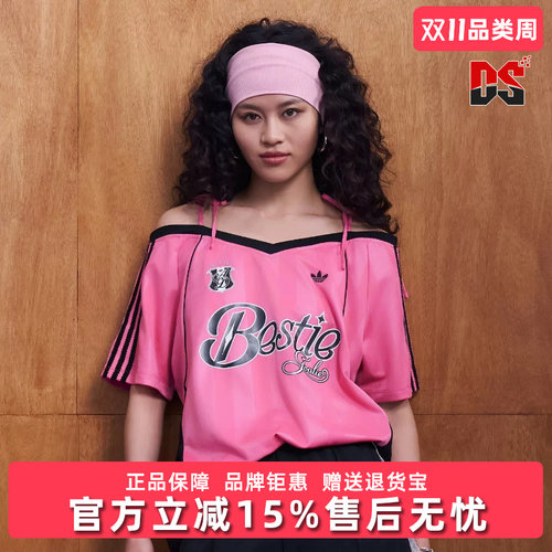 Adidas阿迪达斯三叶草女装2026新款BLK JERSEY W运动T恤KU4757