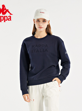Kappa卡帕女装冬季新款运动休闲加绒保暖舒适圆领卫衣K0B82WT01