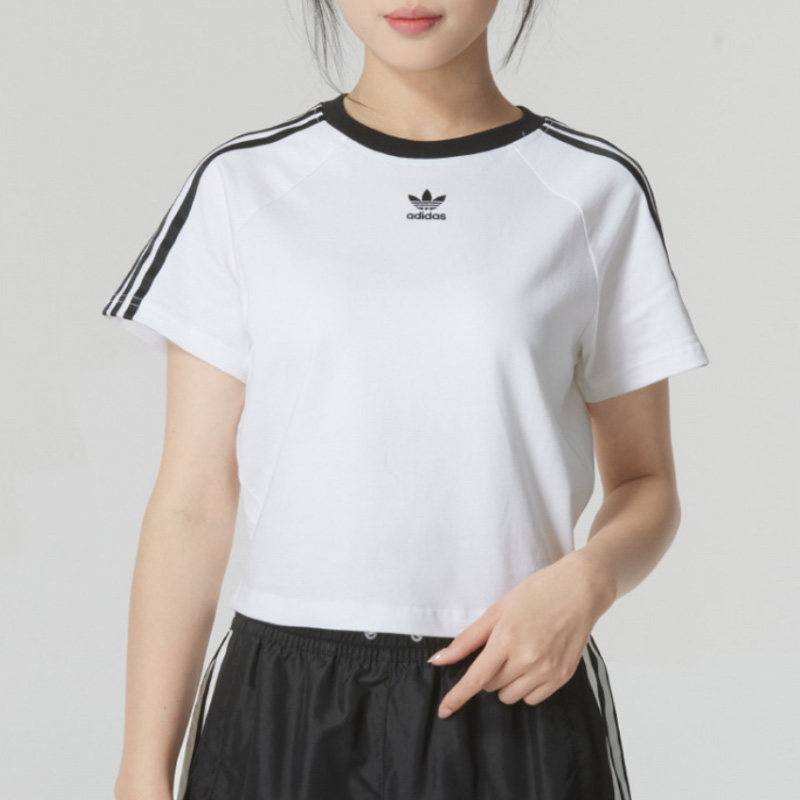 Adidas阿迪达斯三叶草女装2025夏季新款运动休闲短袖T恤 JC8704,运动服/休闲服装,运动T恤,淘宝优惠券,粉丝福利购,淘宝优惠卷