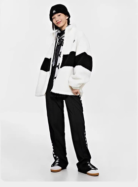 Kappa卡帕羊羔绒外套女款夹克休闲保暖宽松上衣K0DZ2JJ91D