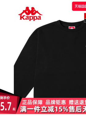 Kappa卡帕男装春季新款圆领套头纯棉运动印花休闲卫衣K0C12WT10D