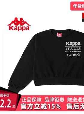 Kappa卡帕女装秋季新款舒适套头针织运动卫衣圆领上衣K0B62WT67D