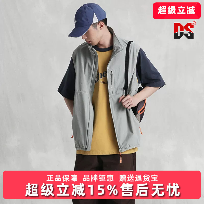 Kappa卡帕背靠背马甲2026新款男款夏弹力多口袋防泼水立领马夹图片