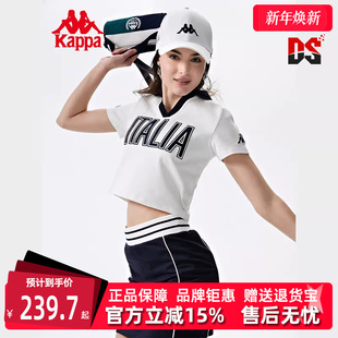 复古运动休闲透气短袖 新款 T恤K0D42PD11 夏季 Kappa卡帕女装