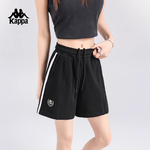 Kappa卡帕女裤2026夏季新款休闲百搭复古条纹透气短裤K0G42DY31D