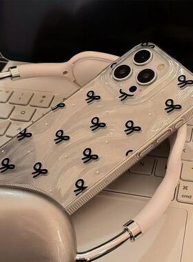 黑色蝴蝶结适用华为荣耀畅玩50手机壳50M韩系20pro高级超火清新50PLUS羽纱30女款40C新款小众60plus气质硬壳