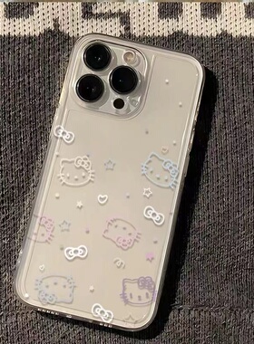满屏凯蒂猫适用苹果14promax手机壳iPhone15plus卡通VIVOX80小米13可爱华为mate50荣耀70红米k50OPPO保护壳