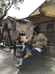 秋上新出口美拉德色系韩系复古撞色翻领宽松短外套休闲服F09157