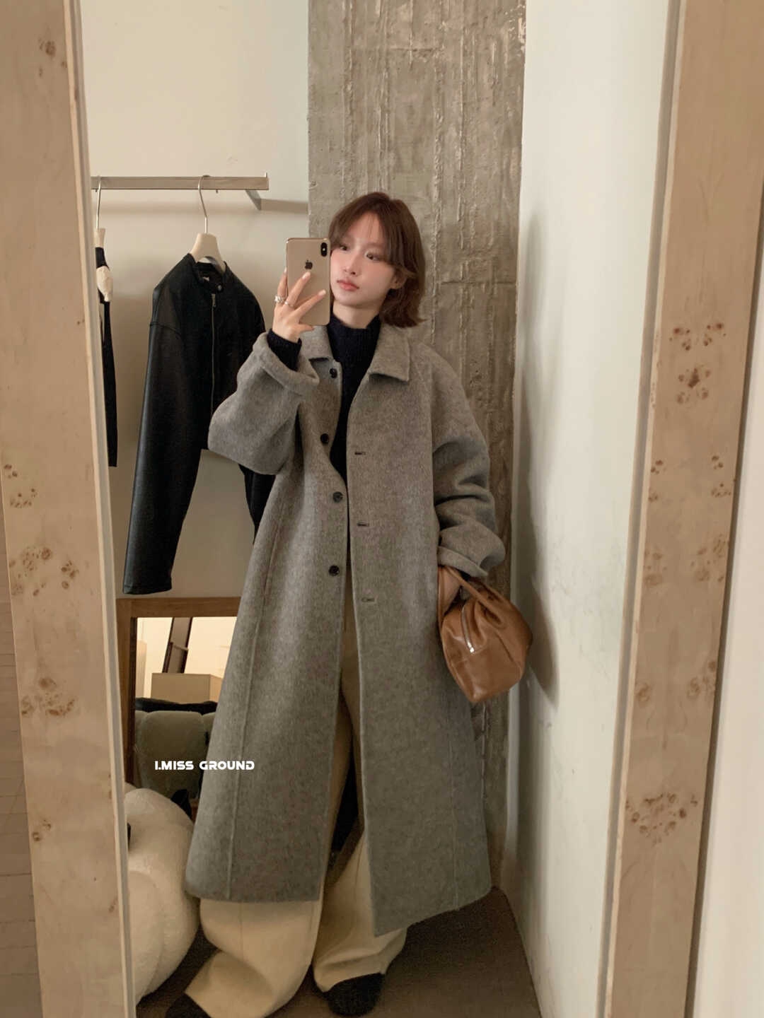 秋冬上新高品质时尚大衣双面羊绒大衣70%羊毛中长款外套女H2198