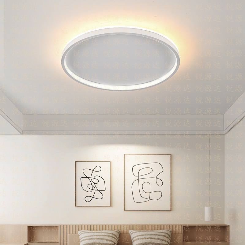 2024新款可单独控制底部发光简约现代个性圆形吸顶灯温馨卧室led