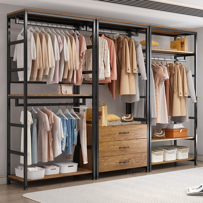 步入式衣帽间多层组合落地式置物架卧室家用挂衣架开放式金属衣柜,住宅家具,衣帽架,淘宝优惠券,粉丝福利购,淘宝优惠卷